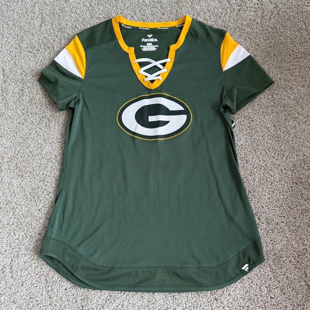 Green Bay Packers Jersey Womens Medium Green NFL Football Fanatics Rodgers 12